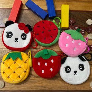 6 Pack Multiple Designs - Coin Purse Bags